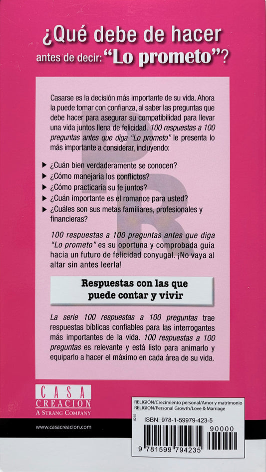 100 Respuestas Antes que Diga 'lo Prometo'