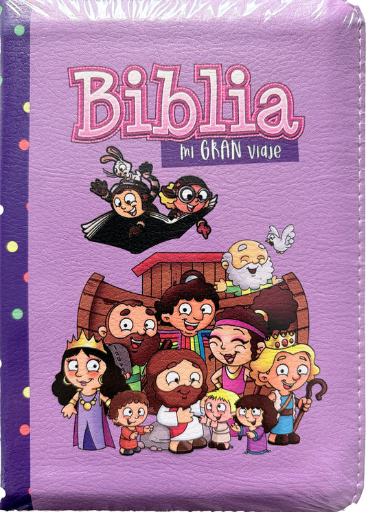 Biblia RVR60 Mi gran viaje bolsillo i/piel con cierre Lila