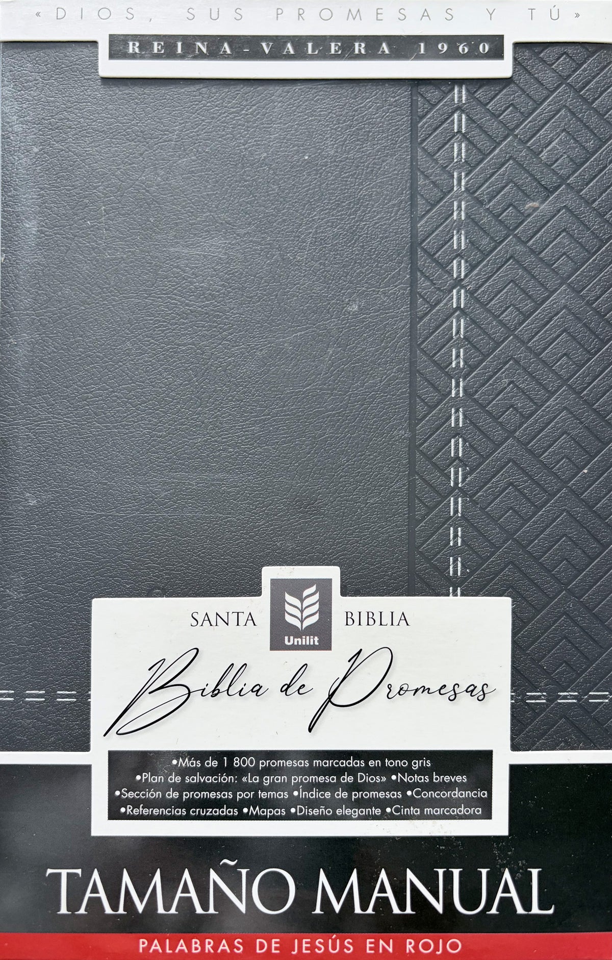 Biblia RVR 1960 de Promesas Tamaño Manual Edición Negro Imitación Piel con Índice