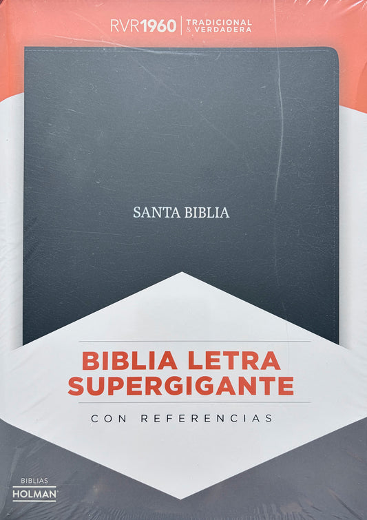 Biblia RVR 1960 Letra Súper Gigante Negro Piel Fabricada