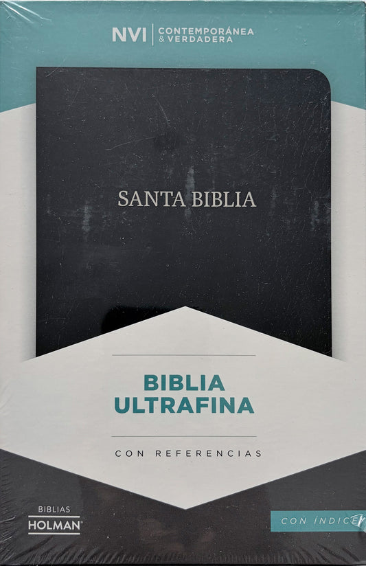 Biblia NVI Ultrafina Negro Piel Fabricada con Índice